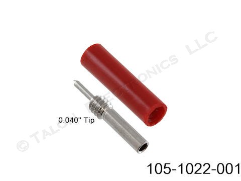 Red Insulated Miniature Tip Plug with .040 Tip Diameter - Johnson Components 105-1022-001