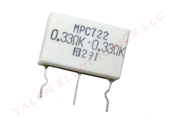 0.33 ohms 2W Dual Radial Wirewound Power Resistor MPC722