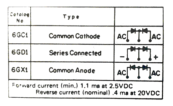 6GC1  Dual Diode Common Cathode  Connected for AFC 